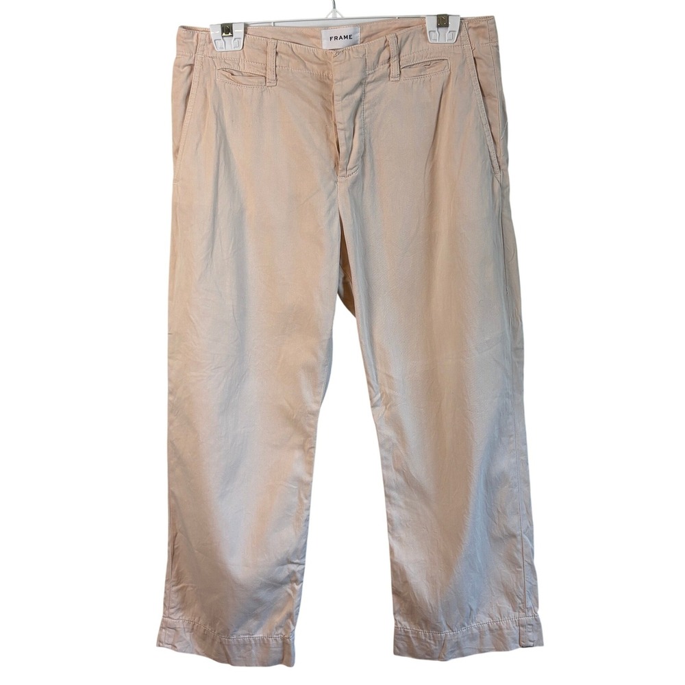 Frame Le Tomboy Trouser Nude Pink 28‎ Soft Girl Preppy Cotton Straight Leg